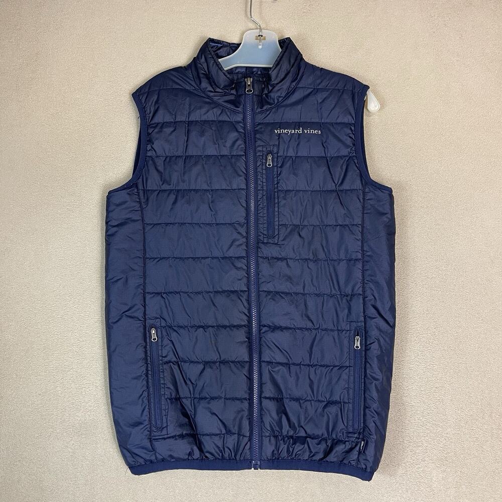 Vineyard Vines Vest Youth XL Blue Full Zip Puffer Primaloft Softshell Regular‎